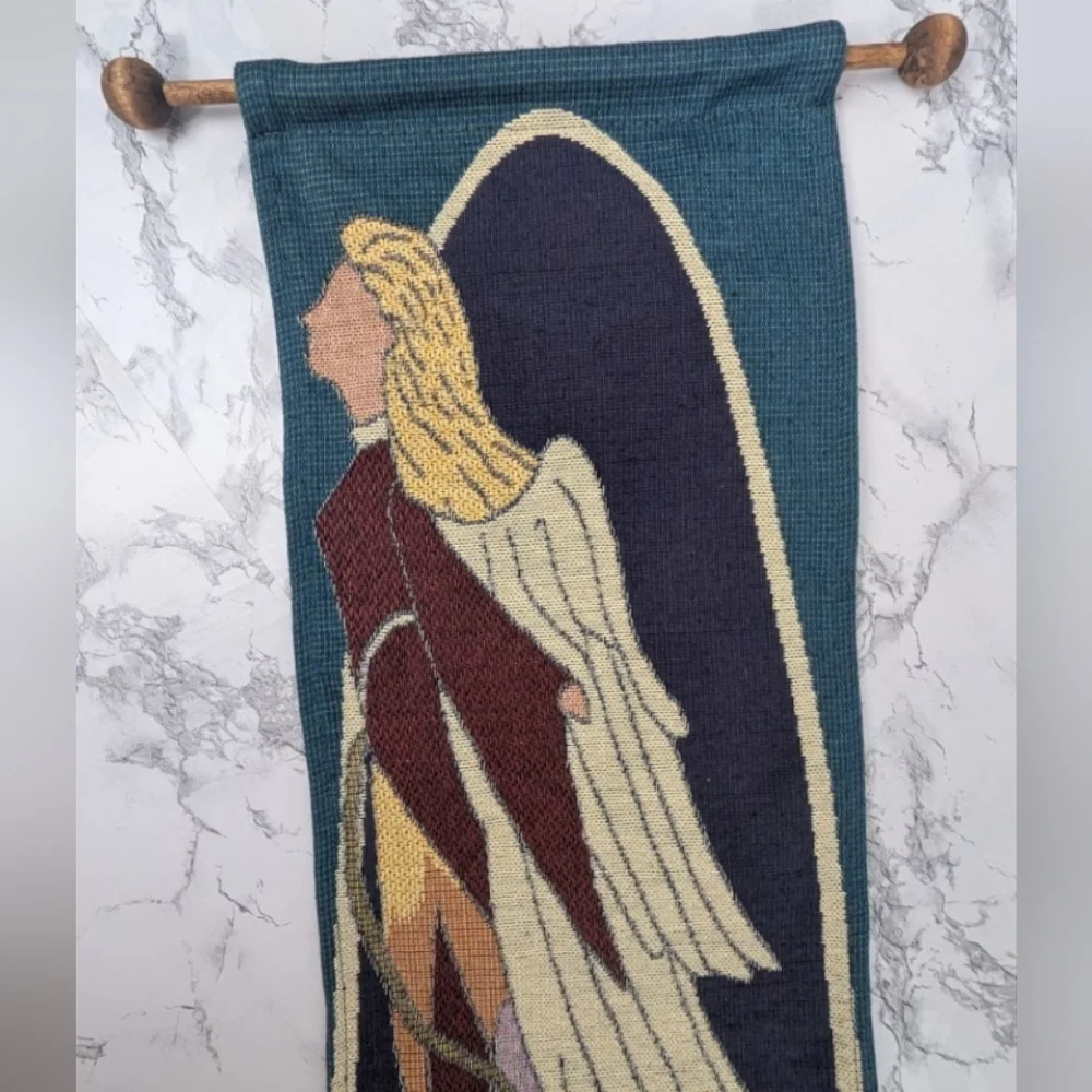 Christmas Around The World Cathedral Angel Tapestry With Dowel